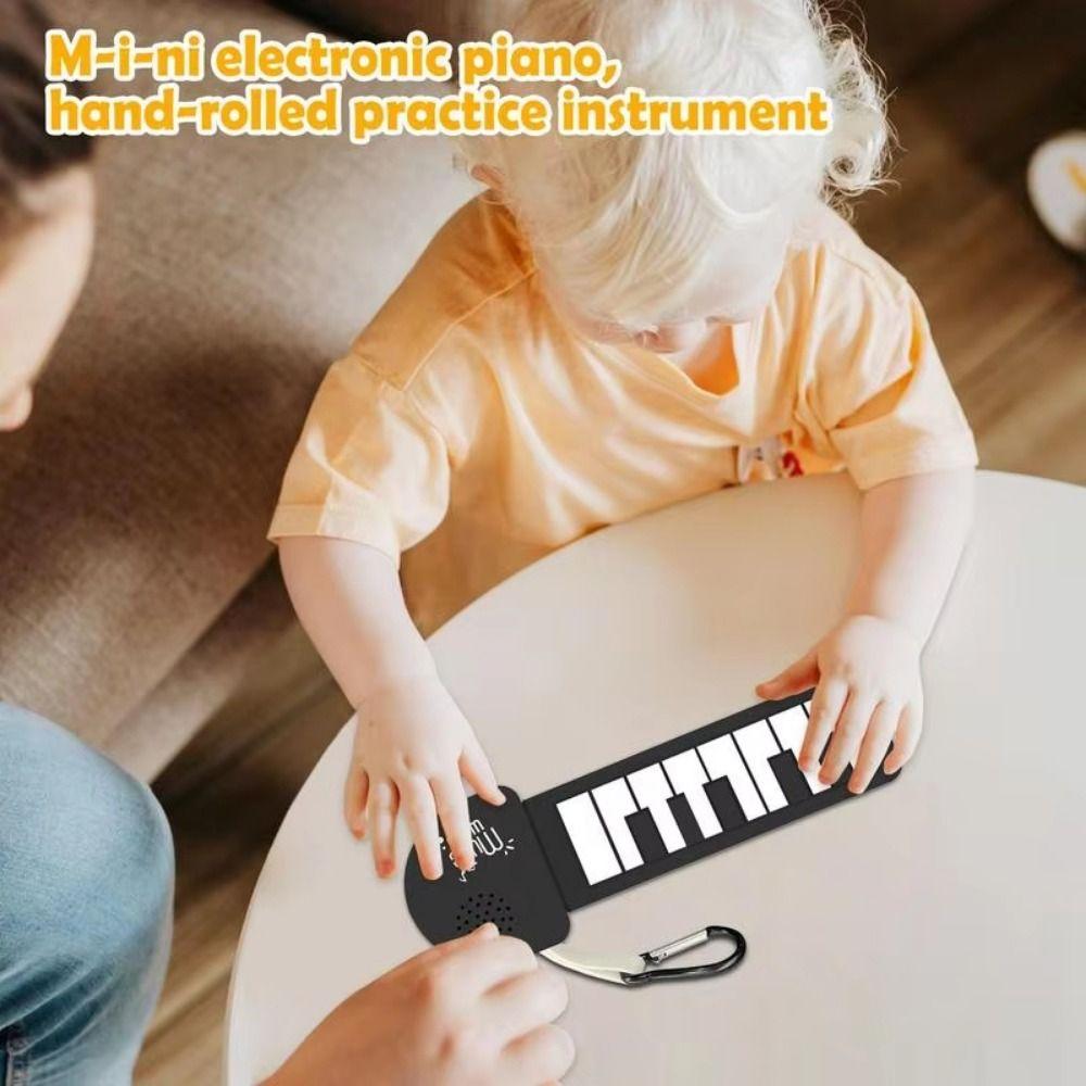 Foldable Silicone Piano Keyboard Portable Mini Rainbow Guitar Keychain  Music Enthusiasts