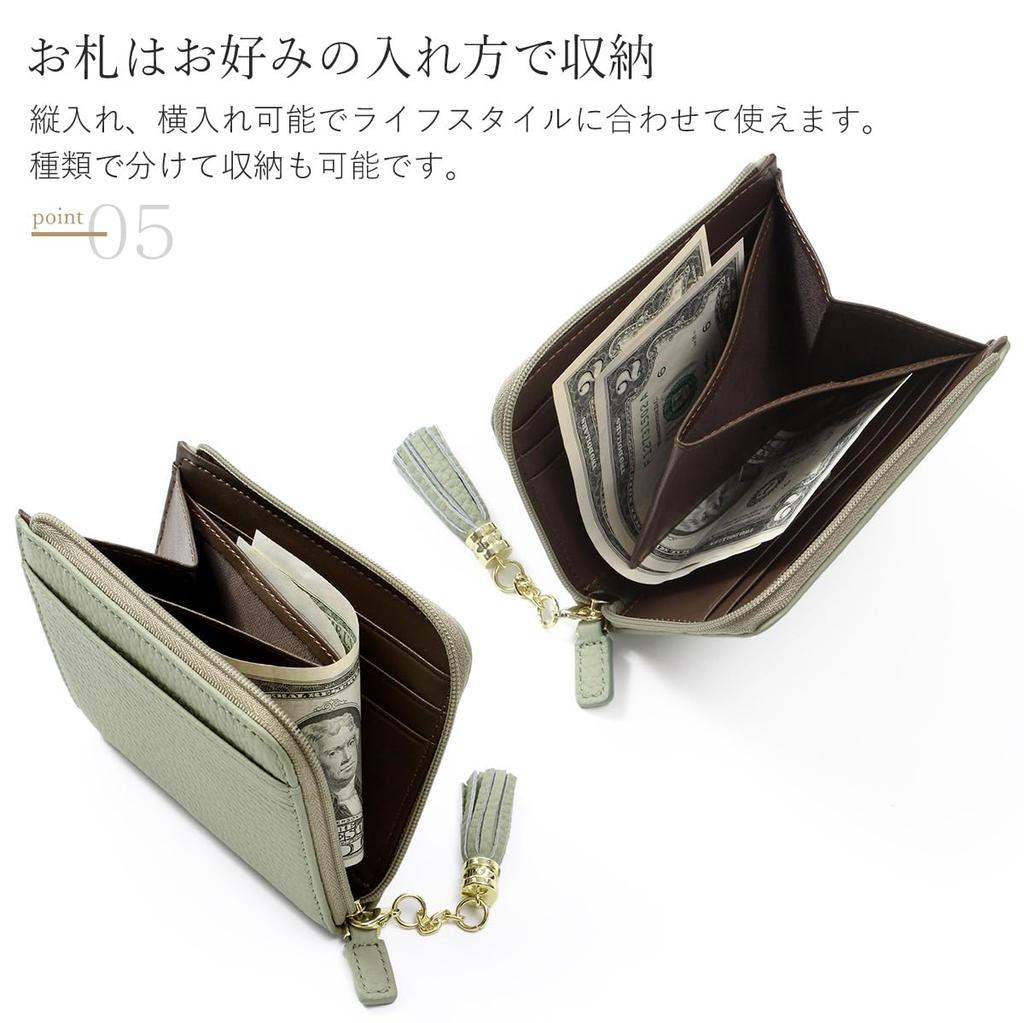 Blanc Pomme Women's Mini Wallet, Fragment Case, Pass Case, Genuine Leather, Lightweight, Slim, Stylish, bp-1085, Light Pink