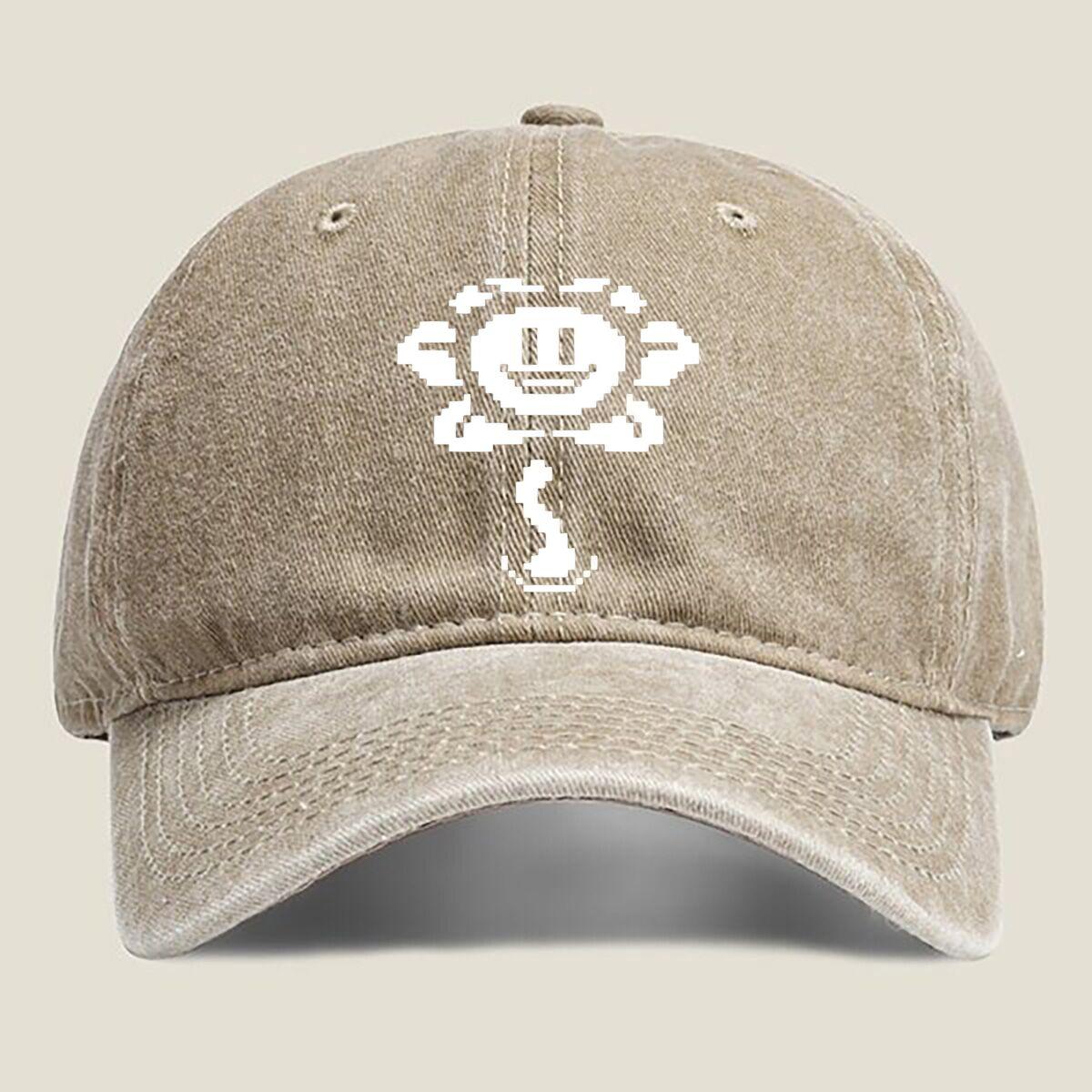 

Pixel Flower Sprite Fashion Washed Baseball Cap Hat Outdoor Activities One Size хаки