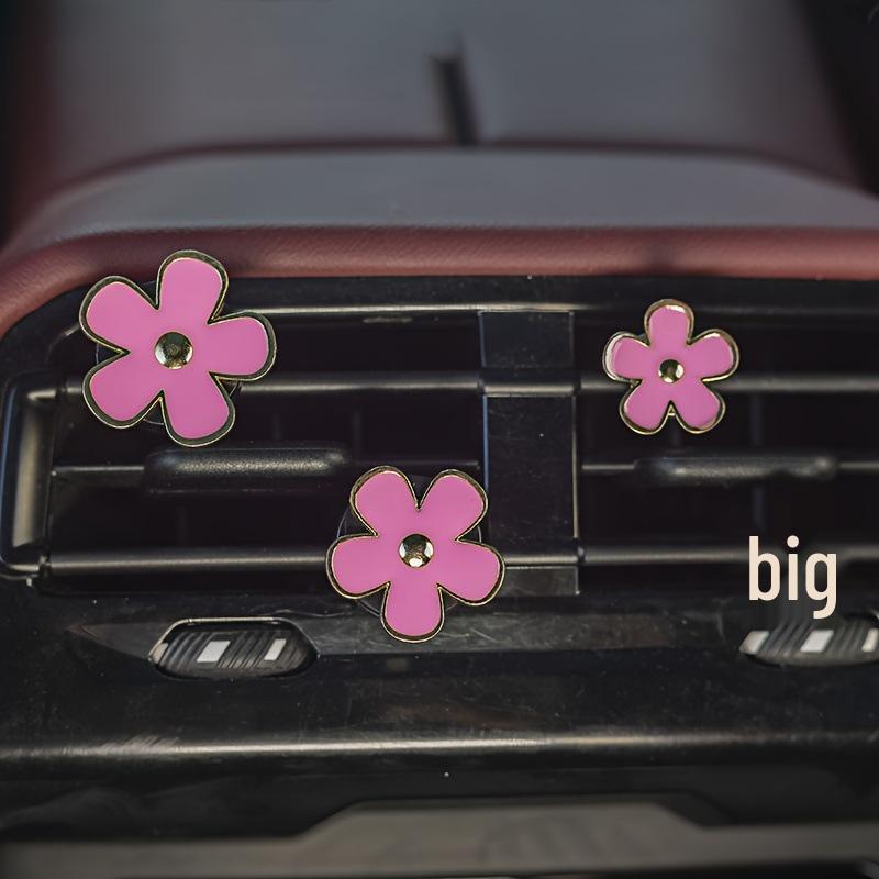 Alloy Daisy Car Air Freshener Clip - 4PCS Fragrance Decoration