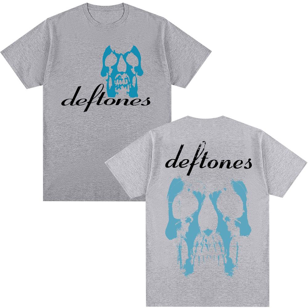 Rock Band Deftones Band Horror Skull T Shirts Vintage Hip Hop Gothic Hipster T Shirt Men Women Cotton Oversized Tees Streetwear