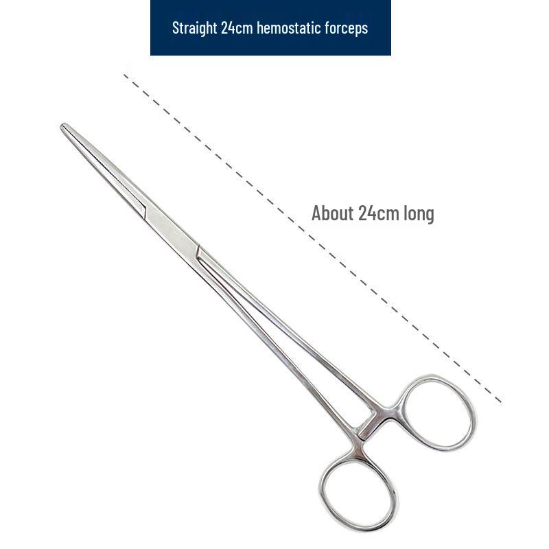 Stainless Steel Hemostatic Forceps Tweezers with Straight/Curved Tips & Needle Holder for Pet and Fishing Hook Removal