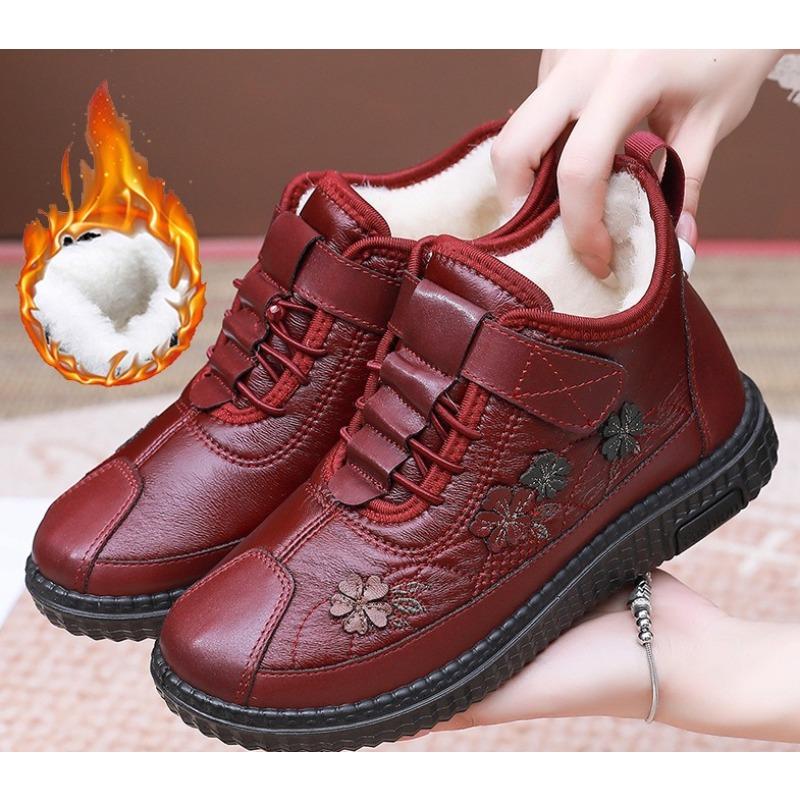 Women's Beijing Style Winter Boots, Soft Sole Non-Slip Snow Boots with Plush Faux Fur Lining, Warm Comfortable Cotton-Padded Shoes for Women