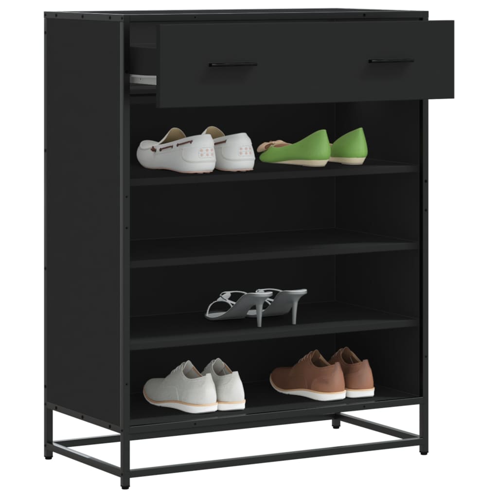 Shoe Cabinet Black 75x38x97.5 cm Particleboard Metal