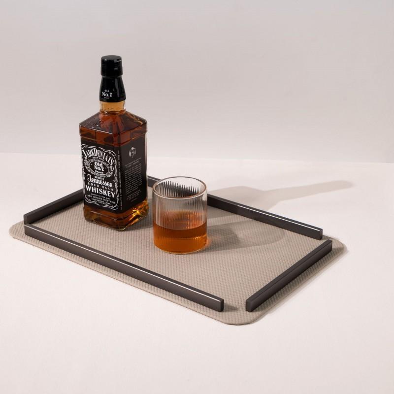 Modern Minimalist Metal Leather Tray Desk Decor Bedroom Living Room Office Storage Organizer