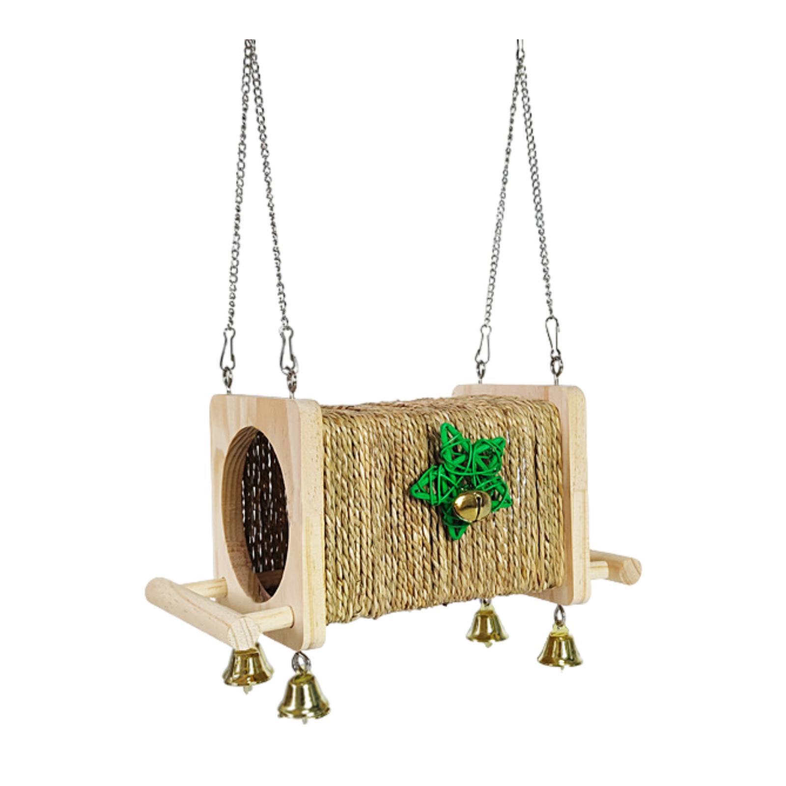 

Сплетенный вручную домик для птиц из травы, подвесной домик для птиц, крапивник, домик для птиц, гнездо для попугаев, дом для сада, окна, патио, наружный декор