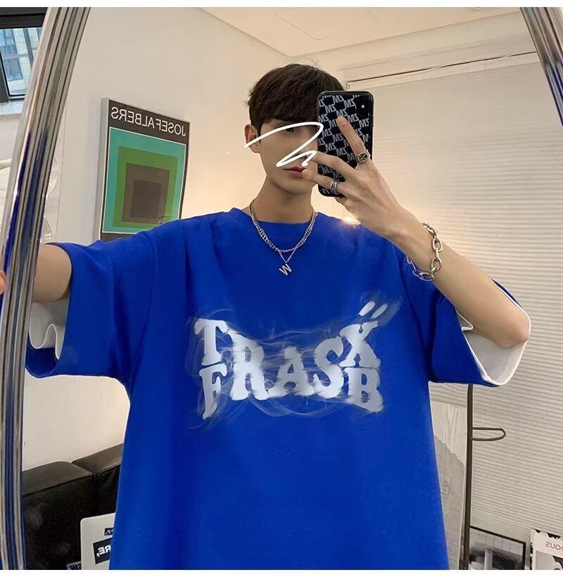 

Мужская летняя трендовая футболка с графическим принтом в американско-европейском стиле свободного кроя, доступны большие размеры 5XL