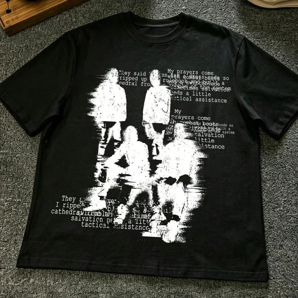 Graphic T-shirt Men Women Vintage Top Hip Hop Streetwear Oversized Tshirt Short Sleeve Casual Clothing Summer Fashion Y2K Tee