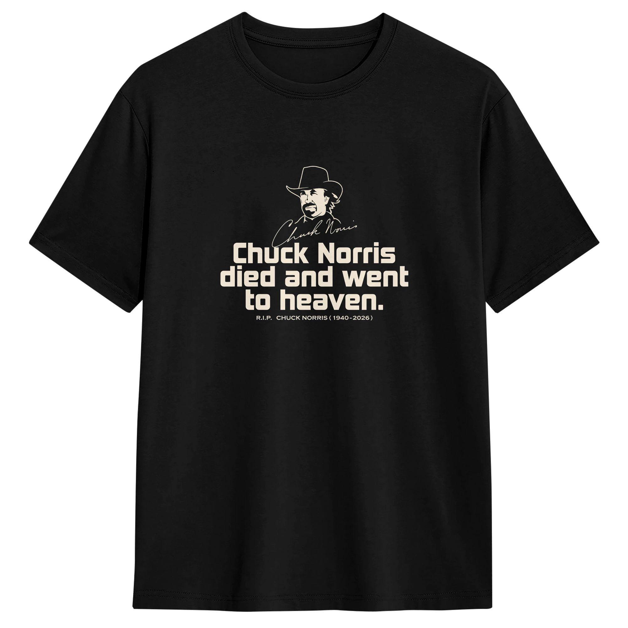Streetwear TShirt Chuck Norris Pure Cotton T Shirts  Hip Hop Tee Shirt for Unisex Summer Aesthetic Loose Short Sleeve Tees S