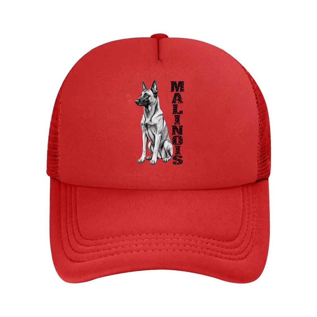 Distressed Malinois Vertical Typogra Mesh Baseball Cap For Womens Unisex FeUnisex Beach Dad Hat Hip Hop