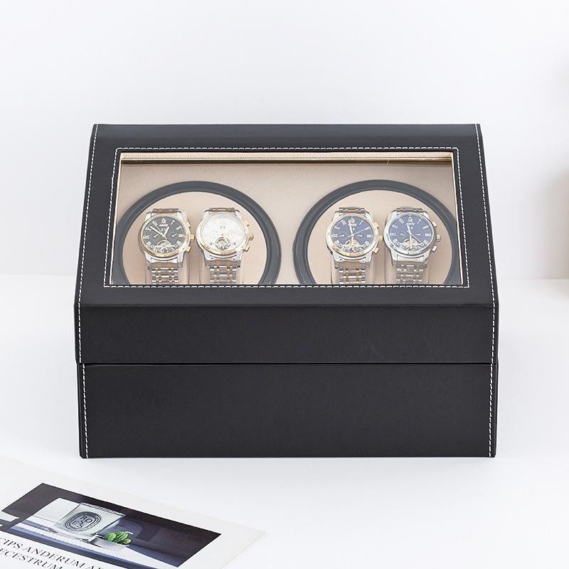 Luxury Leather Watch Winder & Storage Box for 4+6 Automatic Mechanical Watches, In Stock