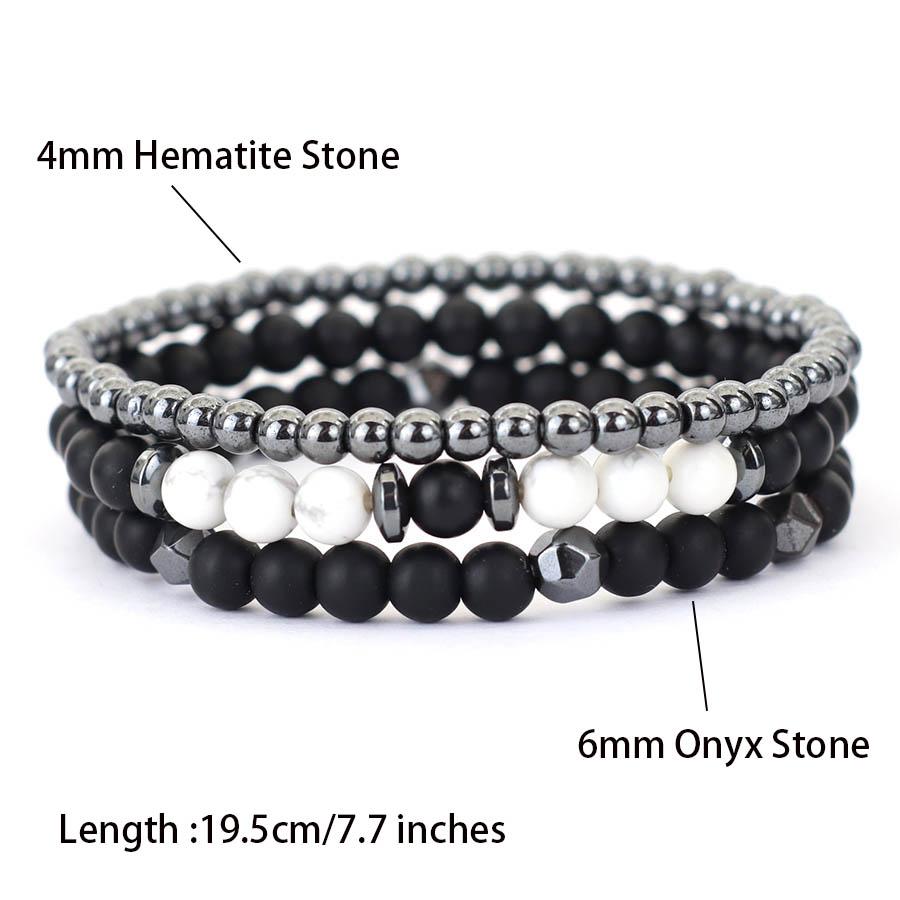 Novel 3Pcs Men Bracelet Set Hematite Healing Braslet Natural Tiger Eyes Lava Stone Beaded Cross Braclet Perfect Gift For Him