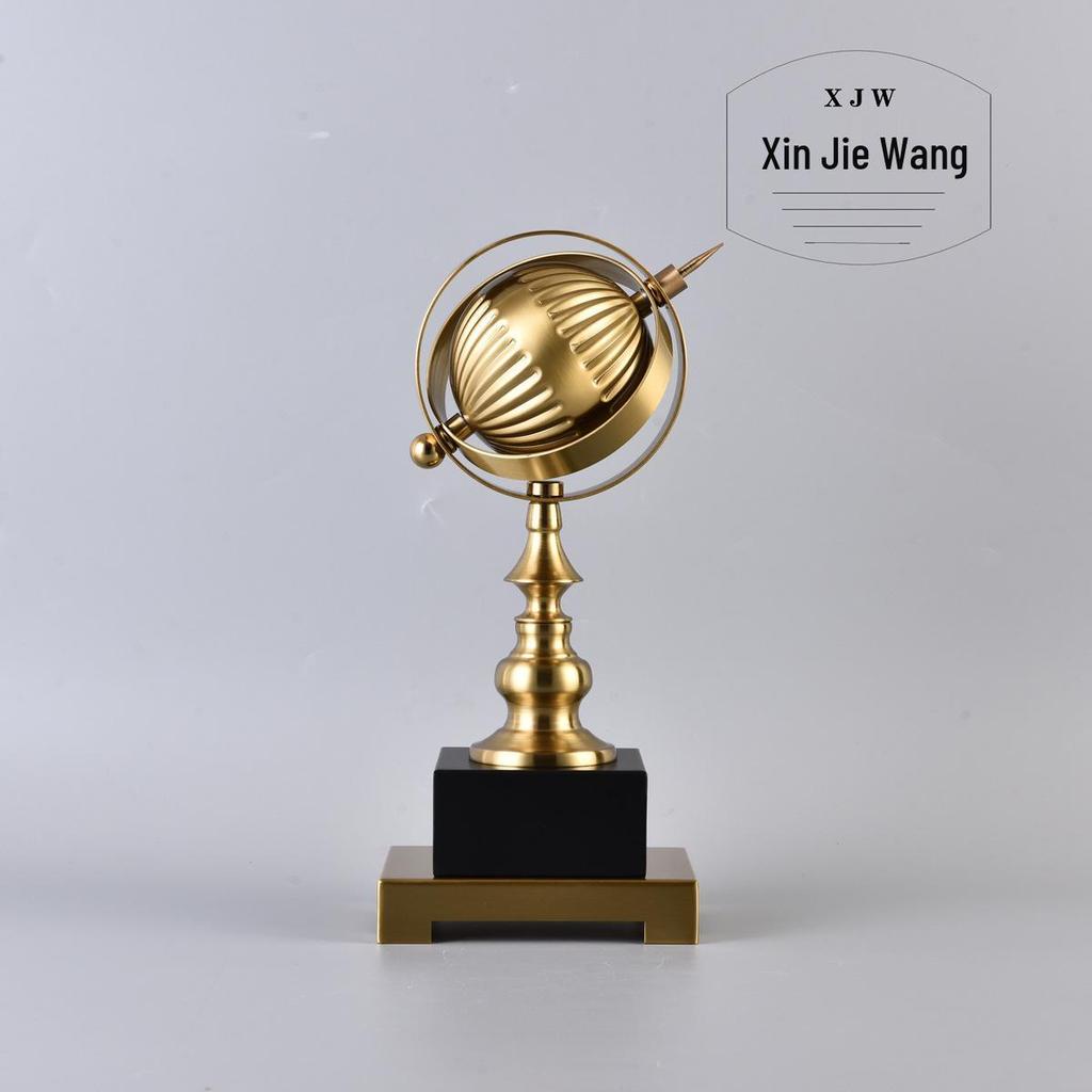 Modern Luxury Metal Globe Ornament for Office, Study Desk, or Wine Cabinet