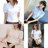 Womens Business Shirt Vneck Short Sleeve Cotton Blouse Office Wear For Spring Seasons