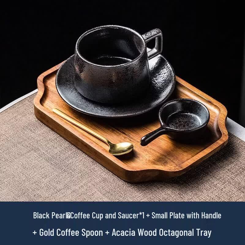 Qiwei Retro Ceramic Coffee Cup with Lid
