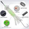 Luminous Lure Bait Sea Fishing Hairtail Hook Squid Fake Bait LED Glowing Bionic Squid Bait with Lead Sinker Fishing Set
