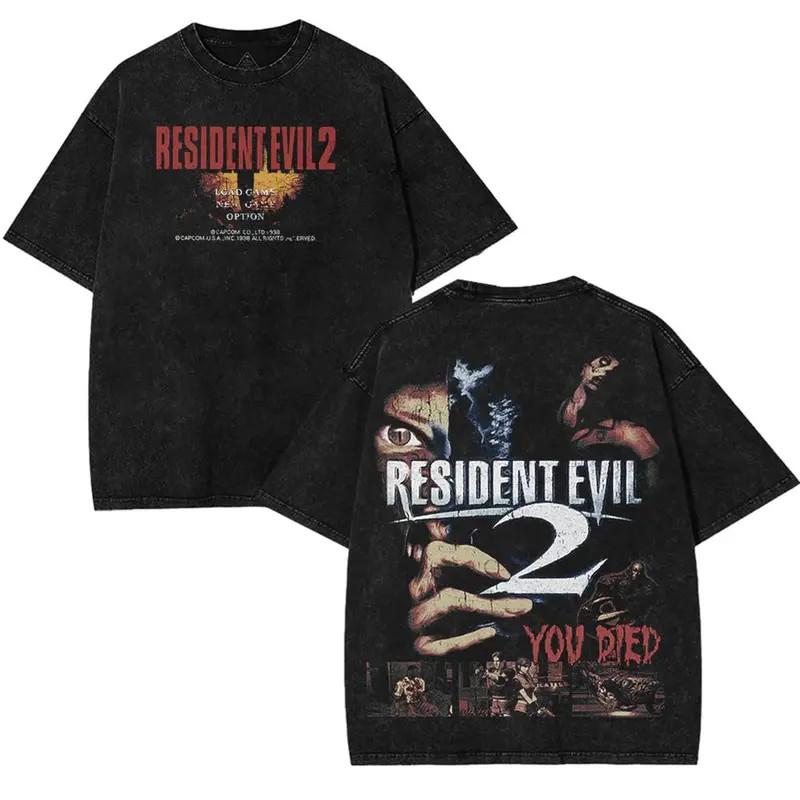 Retro Style Resident Evil 2 PS2 T-Shirt - Vintage Y2K Video Game T-Shirt - 100%