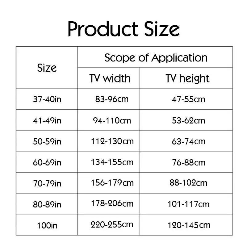 Universal Elastic Tv Cover Solid Dustproof Lcd Television Hood Cloth Decorative Protector for 37/41/50/60/70/80/100 Inch Tv