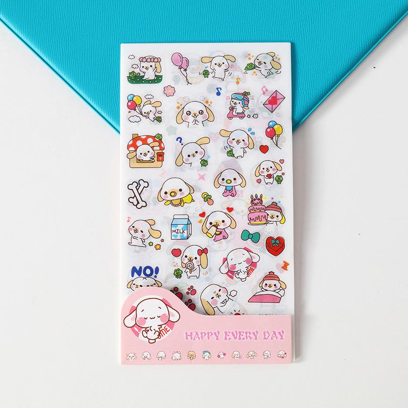 Creative Set of 6 Pieces of Japanese Paper Stickers Student Diy Hand Account Stickers Stationery Store Small Gifts Children's Cartoon Stickers