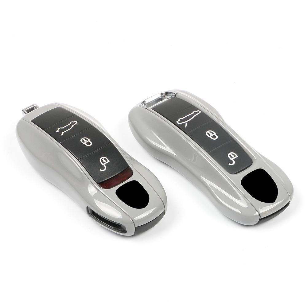 Dull Gray Key Shell for Porsche Cayenne, Macan, 911, Panamera, 718, Taycan