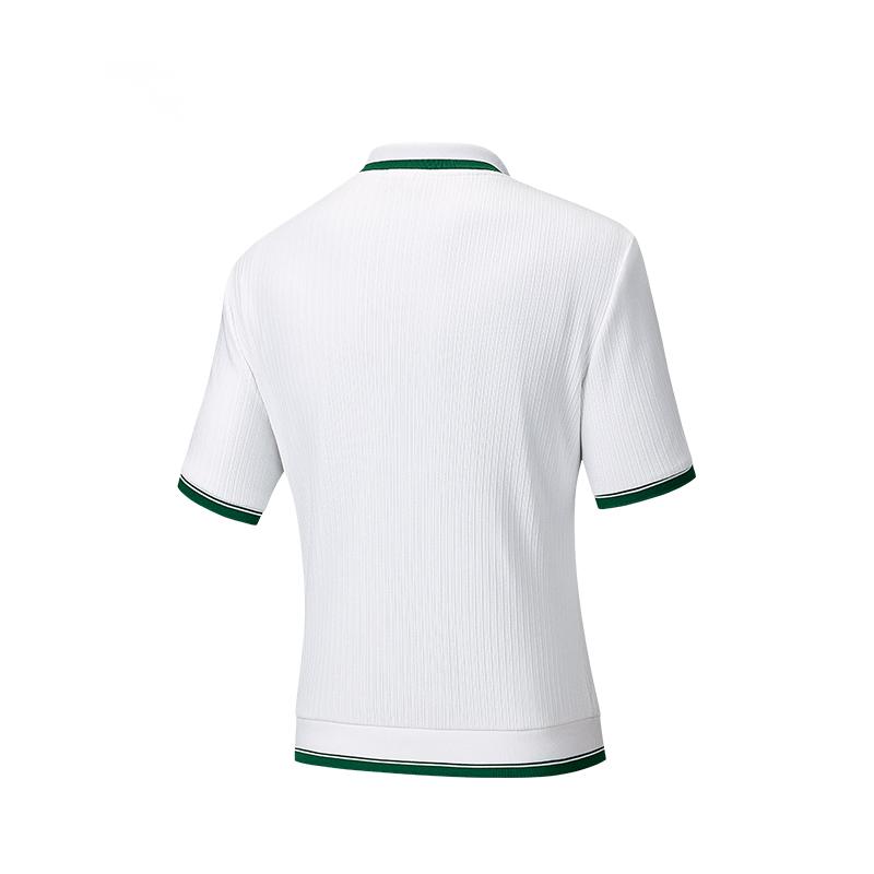 Anta Comfortable Simple Versatile Color-Block Polo Shirt Women Tops Snow-White 162538126-1