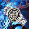 Hollowed Out Men's Fully Automatic Mechanical Watch Stainless Steel Men's Fashionable Waterproof Luminous Trendy Watch