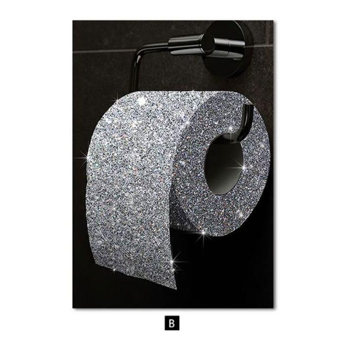 Tableau - ToileAffiche en toile à lèvres pour femmesrouleau de papier toilette diamantpeinture murale - B -30x40cm No Frame