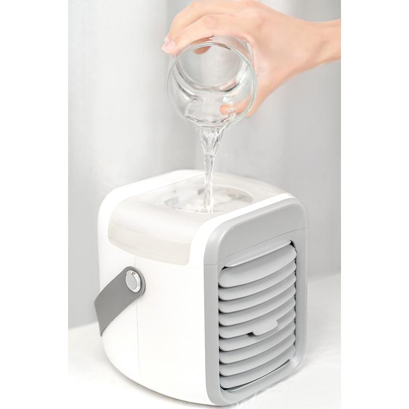 Portable Water Cooled Air Conditioning Fan USB Wireless Charging Desktop Humidification Mini Portable Mobile Fan Silent Spray