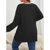 Women's Fashion Casual Fall Winter Solid Color Print Long Sleeve V-Neck Sweaters