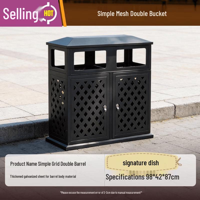 

Outdoor Stainless Steel Double Bin Recycling Can