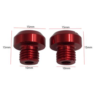 2 Pack Motorcycle Cnc Aluminum M10 Mirror Hole Plug Screw Mirror Bracket