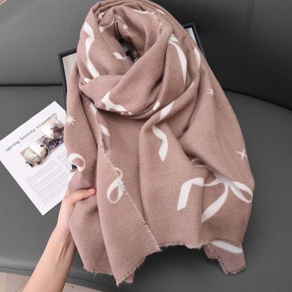 Thicken Winter Cashmere Scarves Coldproof Women Cashmere Shawl Soft Bow Wool Scarf  Office