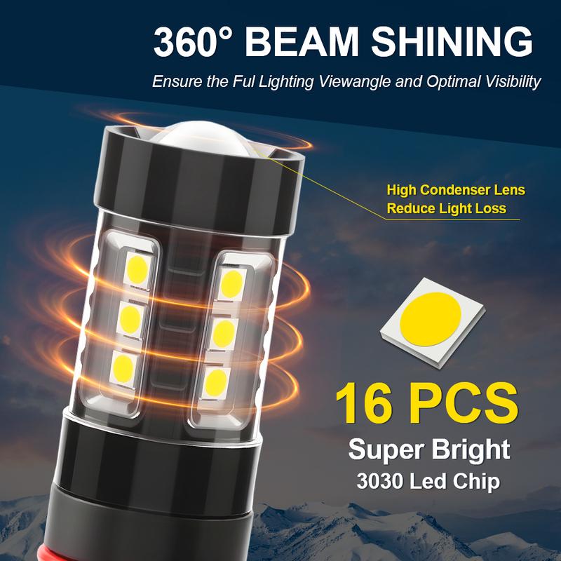 

2pcs Canbus LED Bulbs Daytime Running Light P13W DRL Lamp For Ford Mustang 2015 2016 2017 Car Accessories 6000K White 15000LM