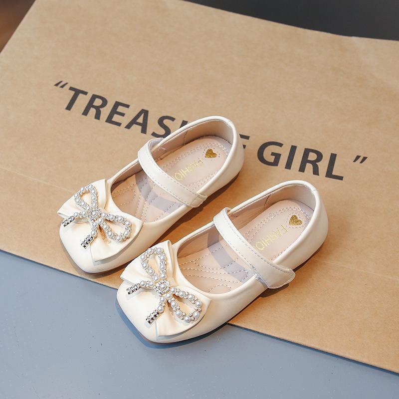 

Туфли-лодочки для девочек, кожаные, 2025, весна-осень, новые туфли принцессы, туфли-одинарки со стразами для маленькой девочки, мягкая подошва, нескользящие, туфли-бини 25 абрикосовый