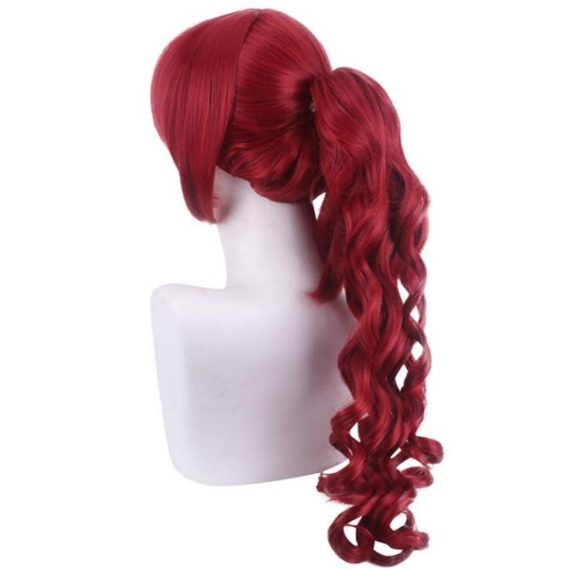 60CM Game Persona 5 Yoshizawa Kasumi Red Wig Cosplay Costume Heat Resistant Synthetic Hair Women Party Role Play Wigs
