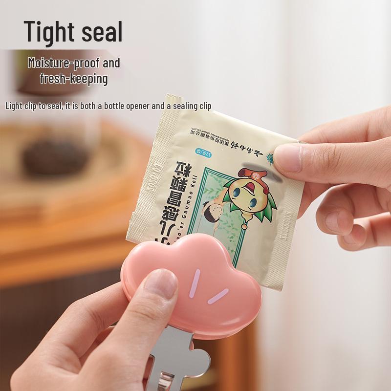 Multifunctional Cartoon Magnetic Bottle Opener and Snack Sealing Clip