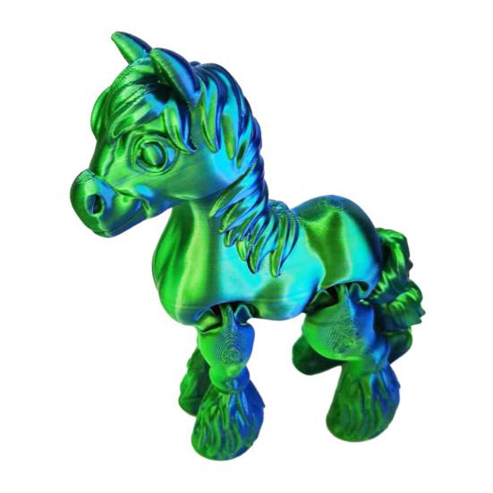 3D Printed Horse Figurine Movable Joints Pony Statue Stress Relief Fidget Toy Educational Animal Model Desktop Decoration Ornament