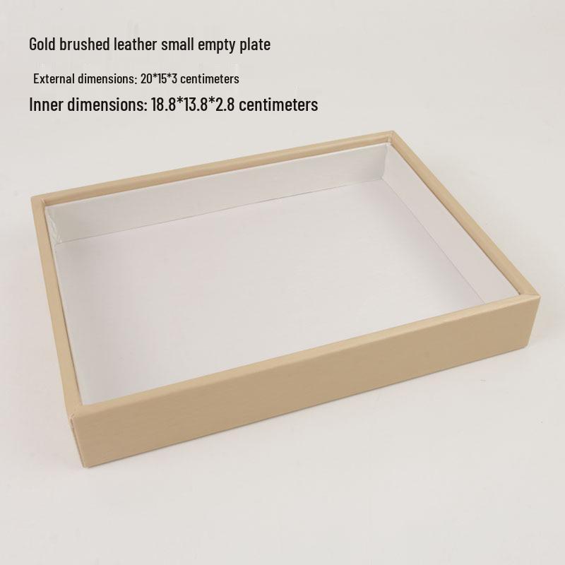 

Gold Brushed PU Leather Jewelry Display Tray for Necklaces, Rings, Earrings, and Studs