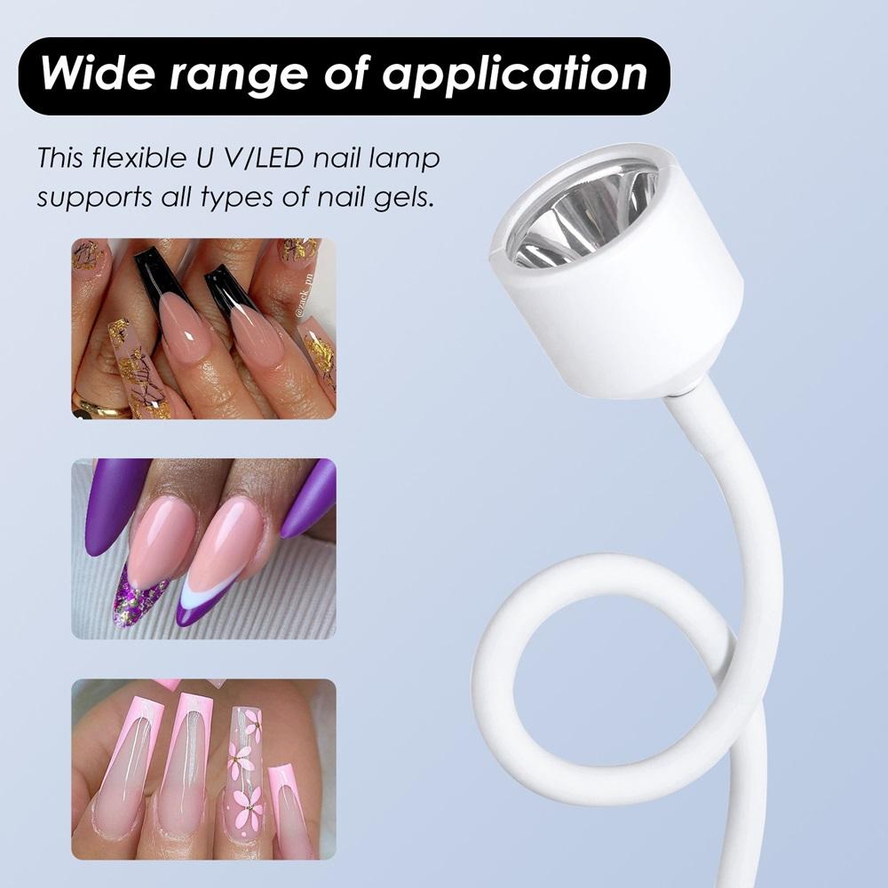 YIKOOLIN UV Nail Polish Curing Lamps Gooseneck Nail Lamp Gel Nail Polish UV Light for Gel Polish Curing Art Tools
