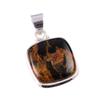 Natural Pietersite Gemstone 925 Solid Sterling Silver Jewelry Pendant 1.25" I9c93