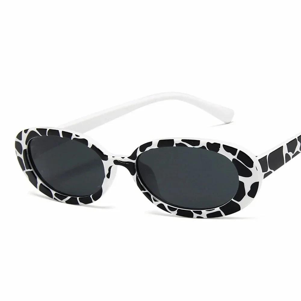 Vintage Oval Sunglasses Women Luxury Brand Designer Sun Glasses Black Leopard Glasses Goggle Gafas De Sol Vintage Para Mujer