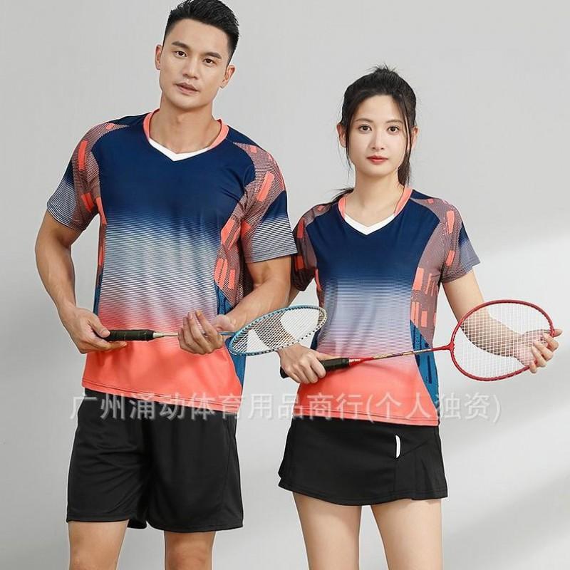 Quick-Dry Breathable Badminton Shirt Men Women - Short Sleeve Sport T-Shirt Tennis Ping Pong Volleyball Training