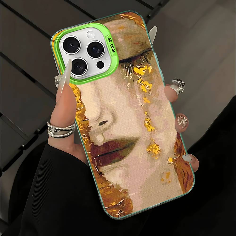 

Kiss By Gustav Klimt Desig Case Phone Case Color Silver Shell For IPhone 17 16 15 14 13 12 11 Pro Max Plus iPhone 12