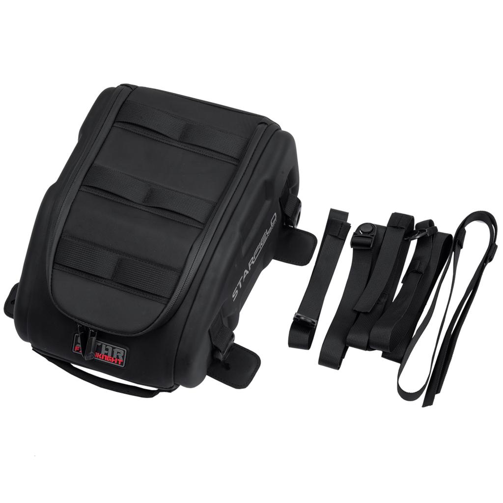 Sfk Black Motorcycle Bag Front Oil Tank Bag Back Seat Bag Riding Gears Magnetic Fixation With Waterproof Rain Cover Accessories