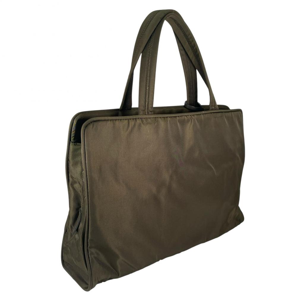 Prada Triangular Logo Handbag Khaki Women Used