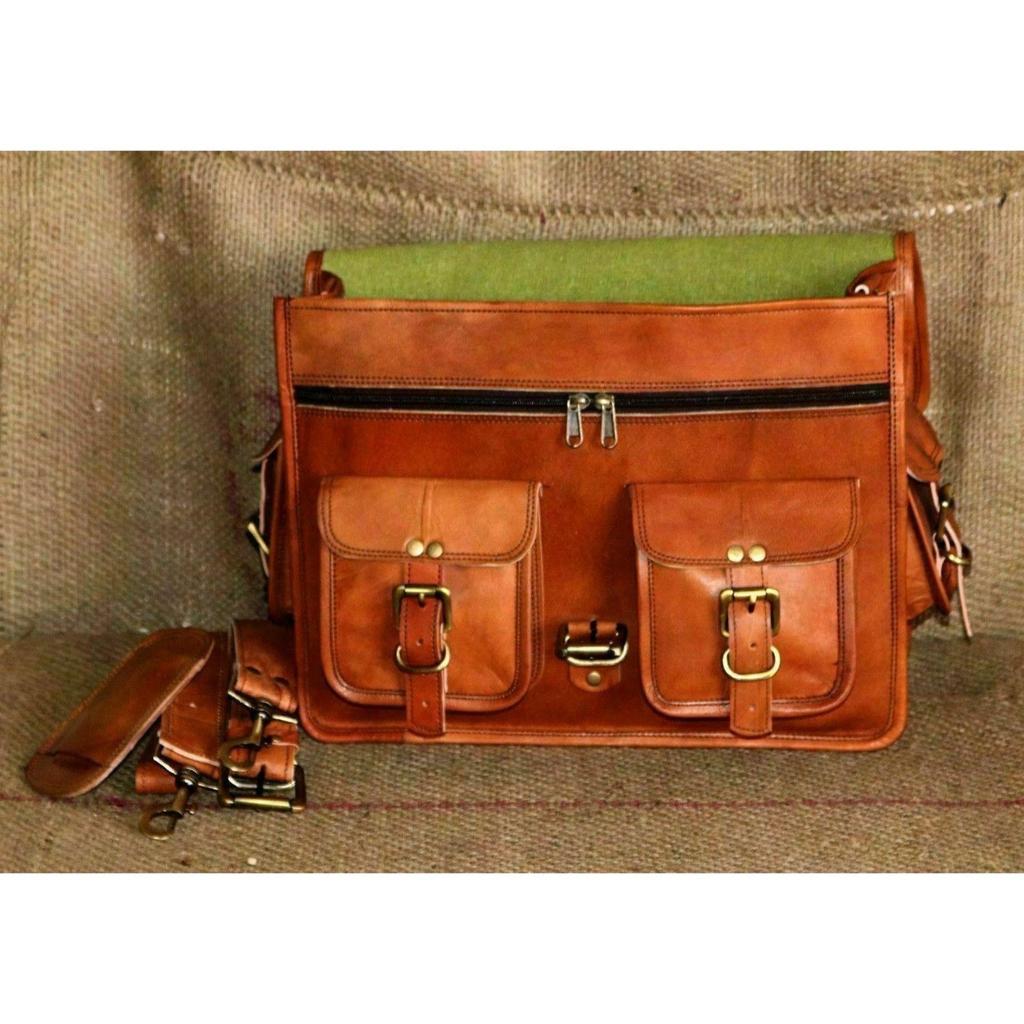 Ručně vyráběná pánská brašna na aktovku brašna z pravé kůže Vintage na notebook Messenger