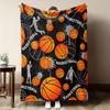 Basketball-Aufdruck Flanelldecke Weicher Plüsch Geburtstags-Weihnachtsgeschenk für Sportbegeisterte Männer Frauen