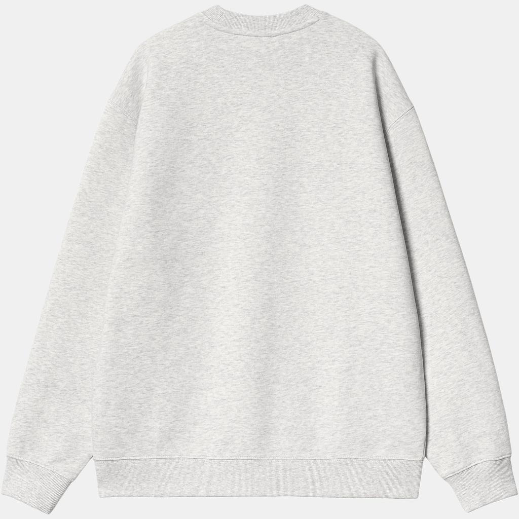 Carhartt WIP Womens Sweatshirt With Embroidered Script Logo Crew Neck Long Sleeve Pullover Women Sweatshirts Gray I033647-2J5-XX
