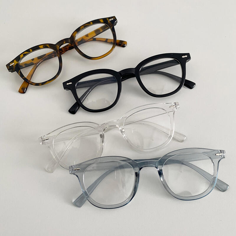 Square horn-rimmed basic glasses frame gl-45 eno black