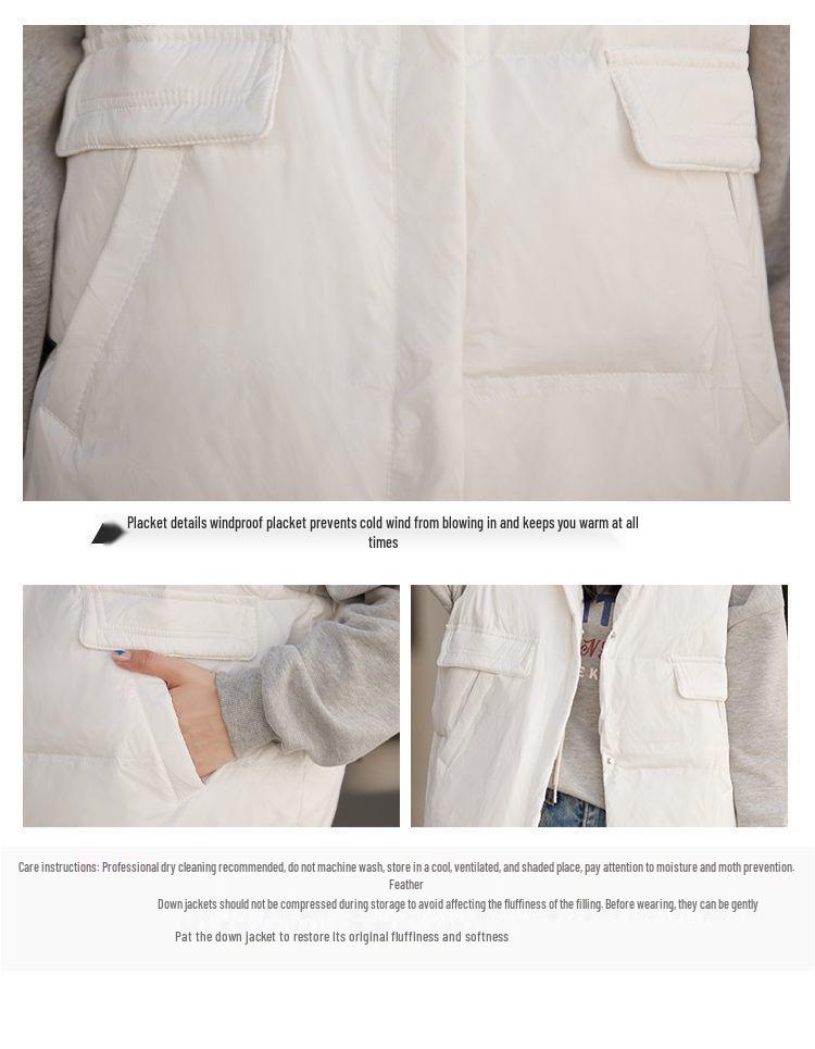 Women's Fashionable Winter Down Vest - Korean Style, Petite, Short Length